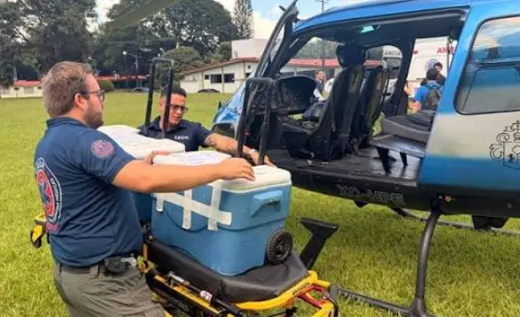 Personal médico participa en el traslado urgente de órganos para trasplante desde Tepic.